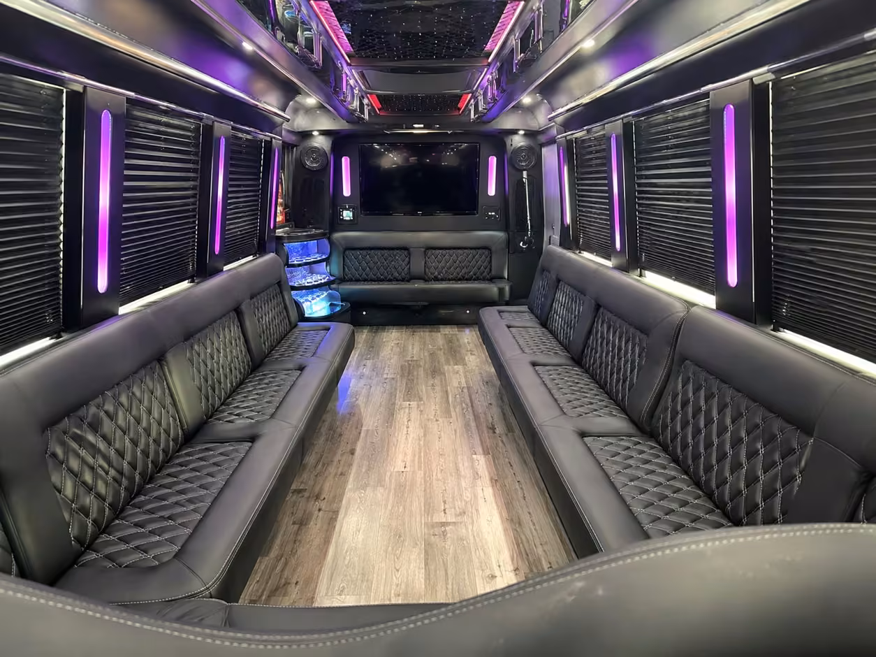 15 passenger party bus inside