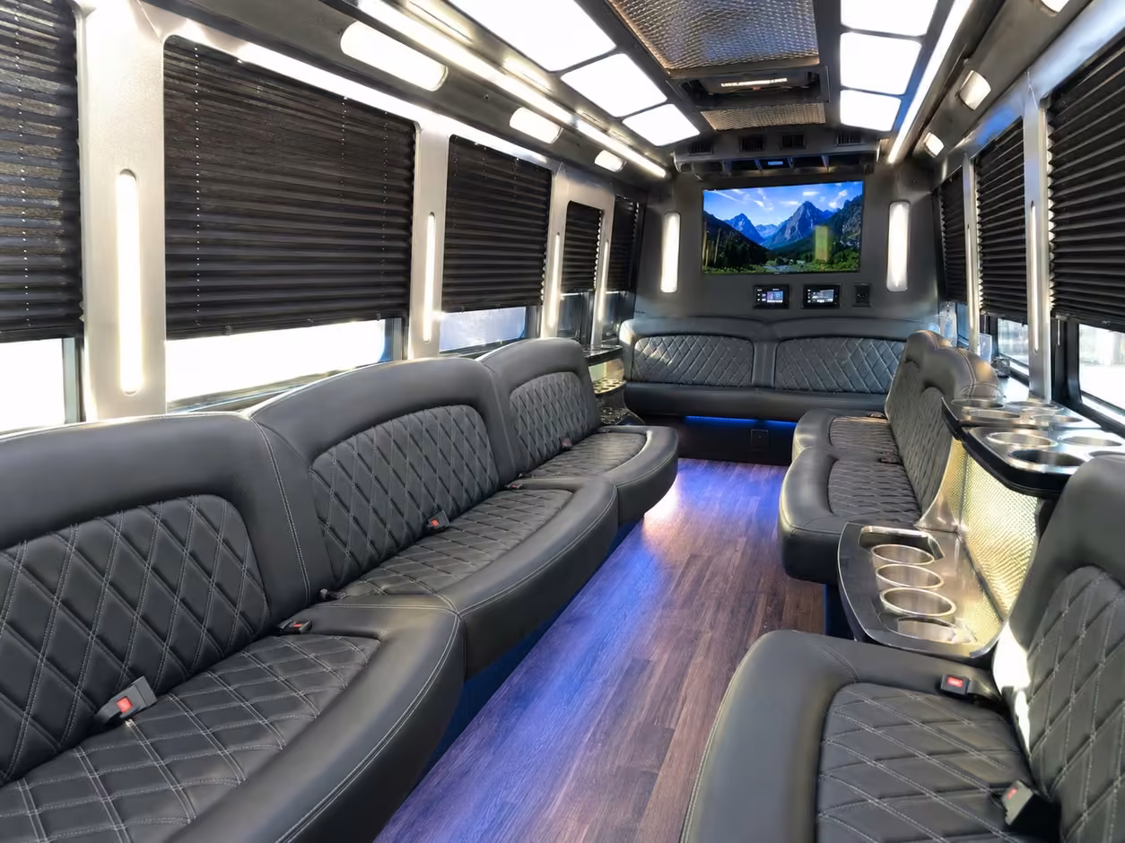 20 passenger party bus interior
