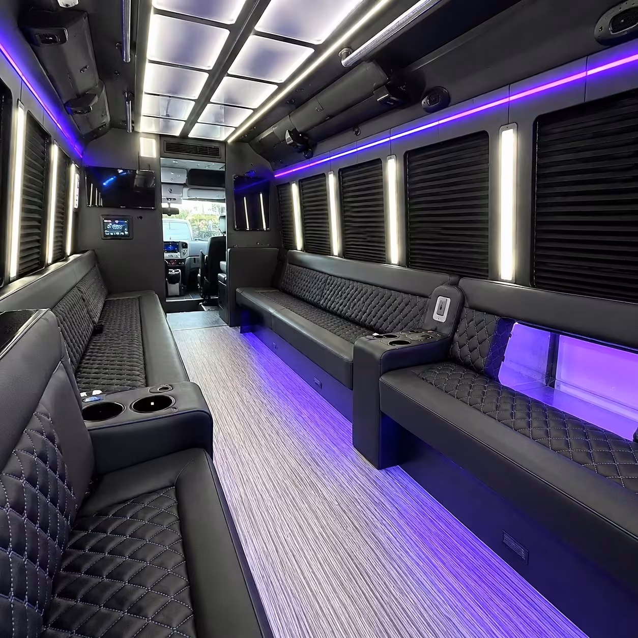 28 passenger party bus interior